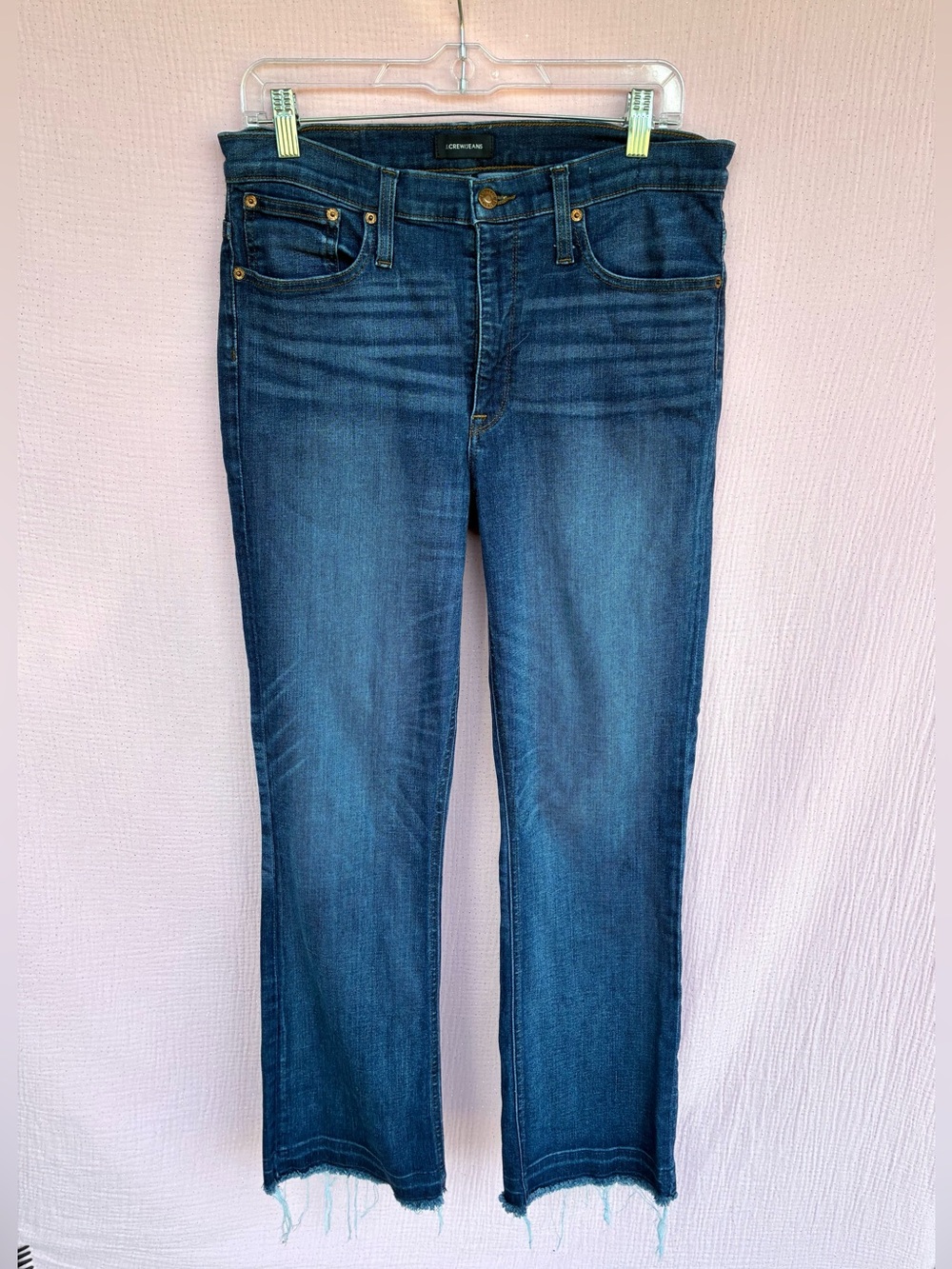 J.Crew Billie Demi Boot Crop Jeans Frayed Hem Size 31T